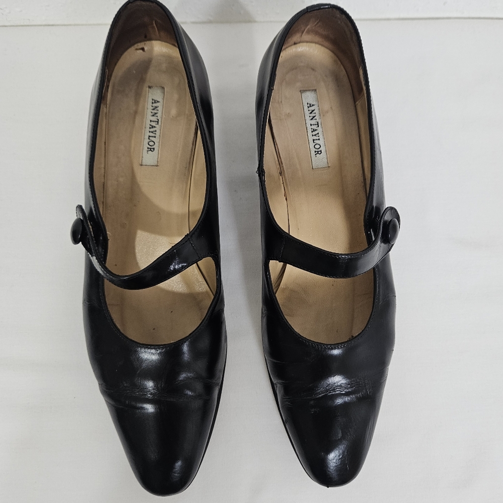 Ann Taylor Black Leather Mary Jane Pumps - Picture 8 of 14